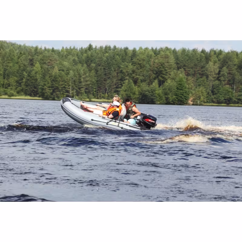 Надувная лодка ПВХ Адмирал 340 Sport Lite, пайол фанерный, голубой