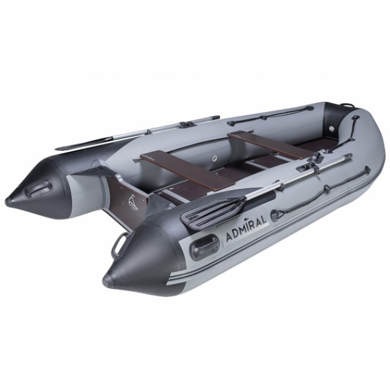 Надувная лодка ПВХ Адмирал 360 Sport, пайол фанерный, серый камыш