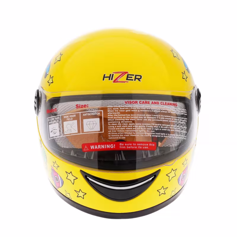 Мотошлем детский Hizer 105 #1, желтый, размер L
