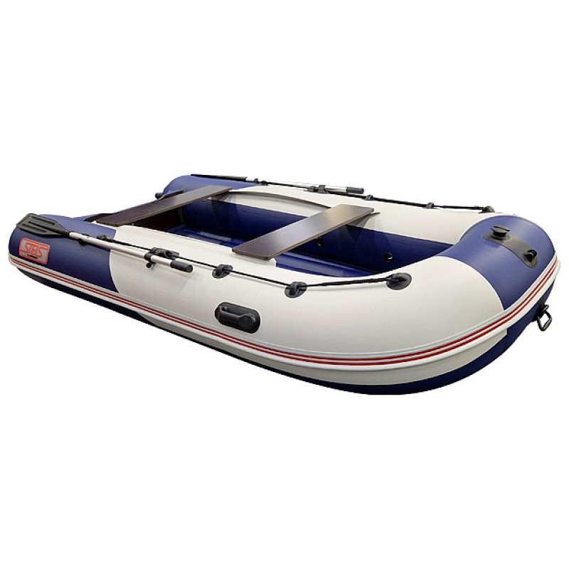 Надувная лодка ПВХ HunterBoat Stels 335 Aero, НДНД, белый/синий