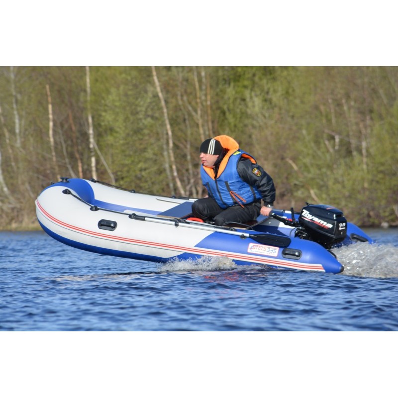 Надувная лодка ПВХ HunterBoat Stels 335 Aero, НДНД, белый/синий
