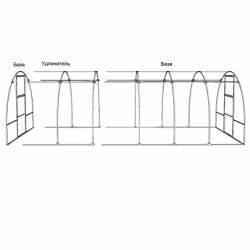Удлинитель каркаса теплицы Народная 3х2х2.05 м, шаг 0.65 м