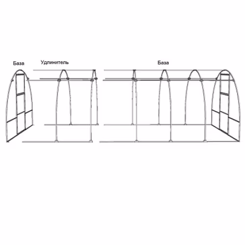 Удлинитель каркаса теплицы Народная 3х2х2.05 м, шаг 0.65 м