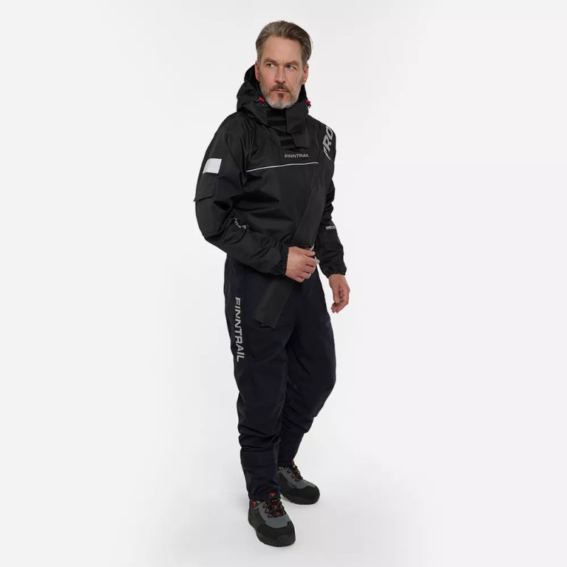 Комбинезон-вейдерсы мужской Finntrail Drysuit Pro 2504 Graphite, мембрана Hard-Tex, черный, размер 48-50 (M), 170-180 см