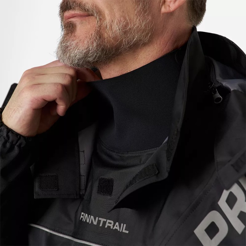Комбинезон-вейдерсы мужской Finntrail Drysuit Pro 2504 Graphite, мембрана Hard-Tex, черный, размер 48-50 (M), 170-180 см