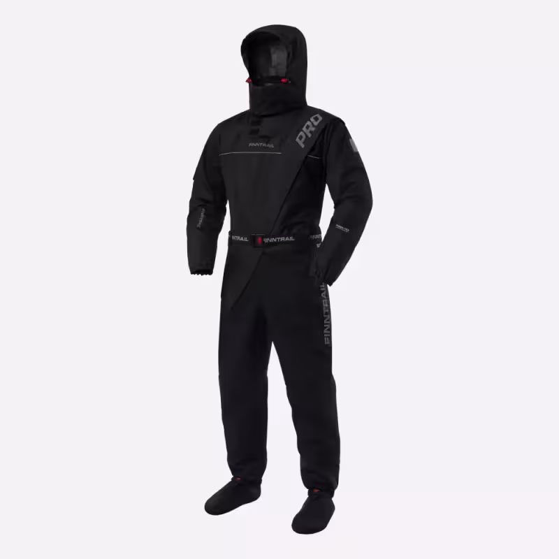 Комбинезон-вейдерсы мужской Finntrail Drysuit Pro 2504 Graphite, мембрана Hard-Tex, черный, размер 50-52 (L), 175-185 см