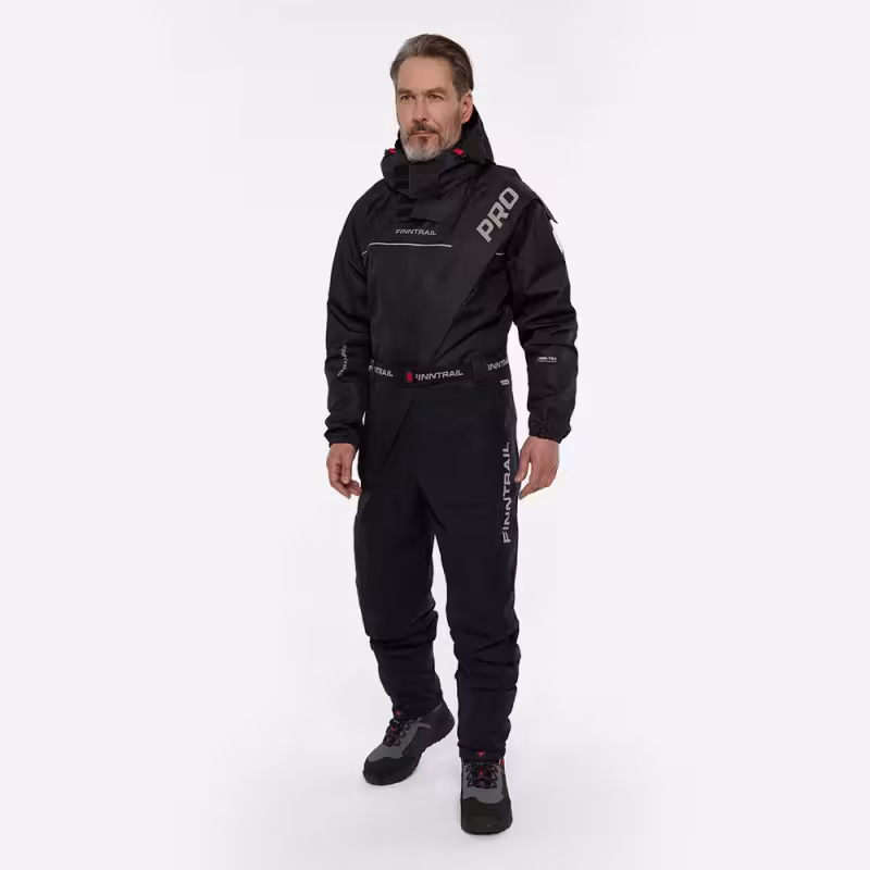 Комбинезон-вейдерсы мужской Finntrail Drysuit Pro 2504 Graphite, мембрана Hard-Tex, черный, размер 54-56 (XL), 180-190 см