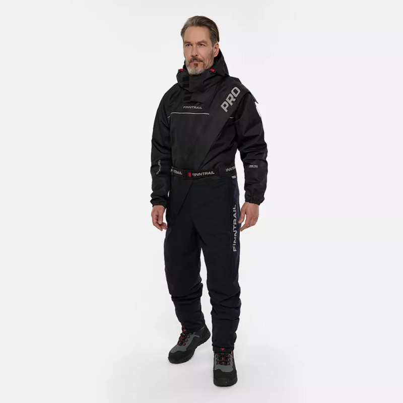 Комбинезон-вейдерсы мужской Finntrail Drysuit Pro 2504 Graphite, мембрана Hard-Tex, черный, размер 54-56 (XL), 180-190 см