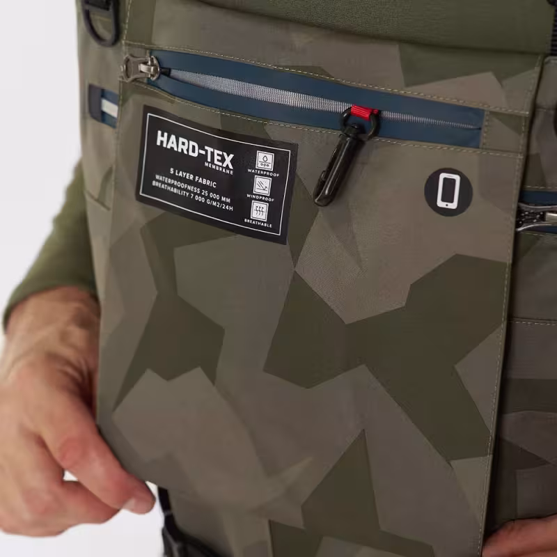 Полукомбинезон-вейдерсы мужской Finntrail Aquamaster 1536 CamoShadowGreen, мембрана Hard-Tex, зеленый, размер 50-52 (L), 175-185 см