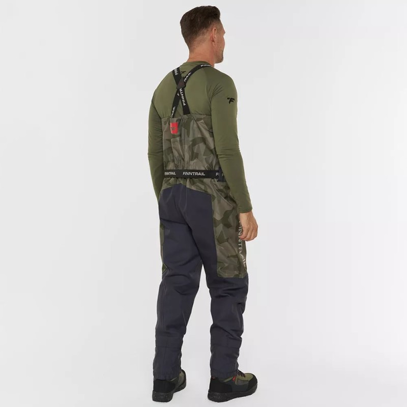 Полукомбинезон-вейдерсы мужской Finntrail Aquamaster 1536 CamoShadowGreen, мембрана Hard-Tex, зеленый, размер 50-52 (L), 175-185 см