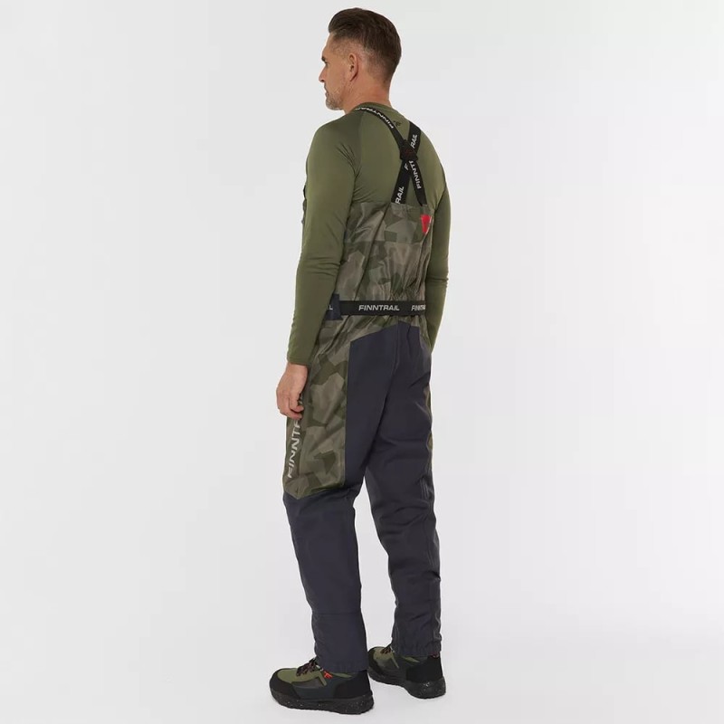 Полукомбинезон-вейдерсы мужской Finntrail Aquamaster 1536 CamoShadowGreen, мембрана Hard-Tex, зеленый, размер 54-56 (XL), 180-190 см