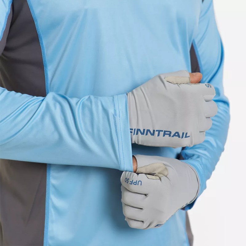 Лонгслив мужской с капюшоном Finntrail Wave Big Logo 6614 LightBlue, полиэстер, голубой, размер 48-50 (M), 170-180 см