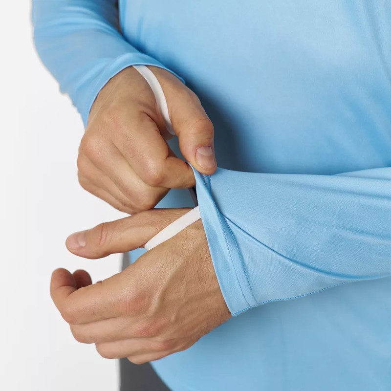 Лонгслив мужской с капюшоном Finntrail Wave Big Logo 6614 LightBlue, полиэстер, голубой, размер 62-64 (XXXL), 190-200 см