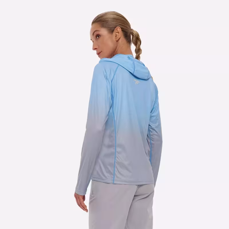 Лонгслив с капюшоном женский Finntrail Venus Hood W 6621 LightBlue, полиэстер, голубой, размер 42-44 (XS), 155-165 см