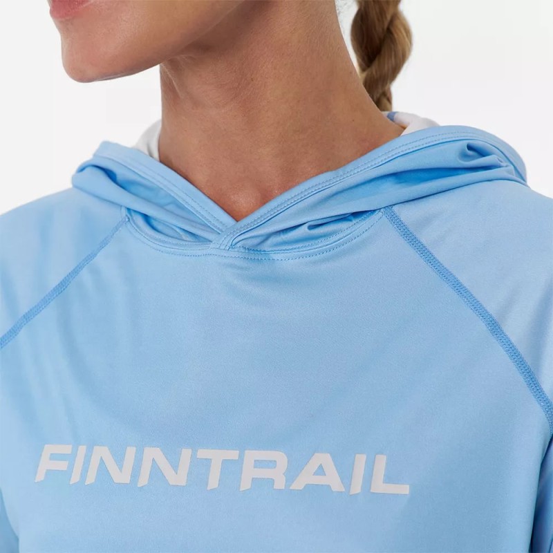 Лонгслив с капюшоном женский Finntrail Venus Hood W 6621 LightBlue, полиэстер, голубой, размер 44-46 (S), 160-170 см