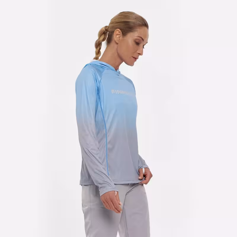 Лонгслив с капюшоном женский Finntrail Venus Hood W 6621 LightBlue, полиэстер, голубой, размер 46-48 (M), 170-180 см