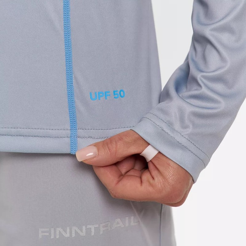 Лонгслив с капюшоном женский Finntrail Venus Hood W 6621 LightBlue, полиэстер, голубой, размер 46-48 (M), 170-180 см