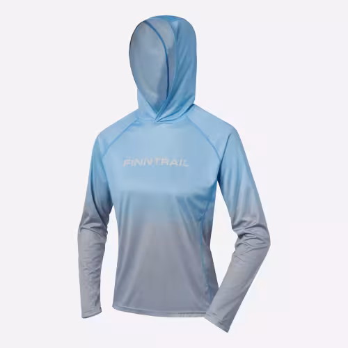 Лонгслив с капюшоном женский Finntrail Venus Hood W 6621 LightBlue, полиэстер, голубой, размер 46-48 (M), 170-180 см
