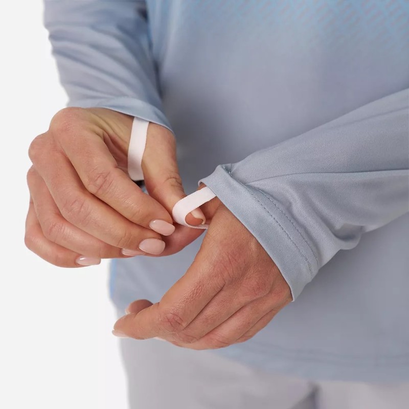 Лонгслив с капюшоном женский Finntrail Venus Hood W 6621 LightBlue, полиэстер, голубой, размер 48-50 (L), 170-180 см