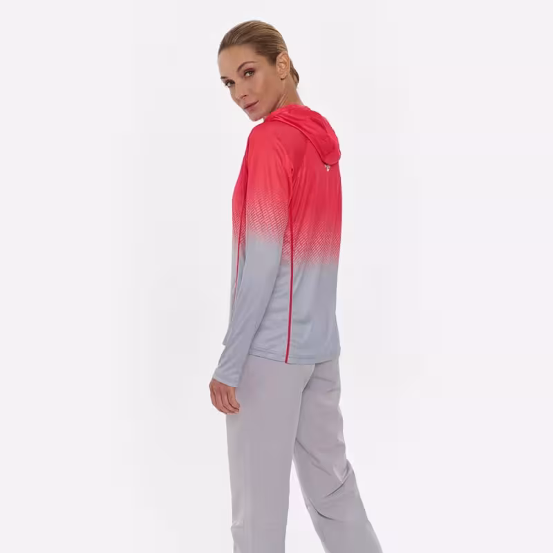 Лонгслив с капюшоном женский Finntrail Venus Hood W 6621 Rosy, полиэстер, красный, размер 42-44 (XS), 155-165 см