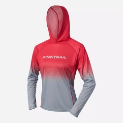 Лонгслив с капюшоном женский Finntrail Venus Hood W 6621 Rosy, полиэстер, красный, размер 42-44 (XS), 155-165 см