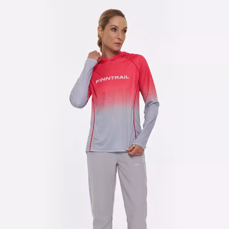 Лонгслив с капюшоном женский Finntrail Venus Hood W 6621 Rosy, полиэстер, красный, размер 48-50 (L), 170-180 см