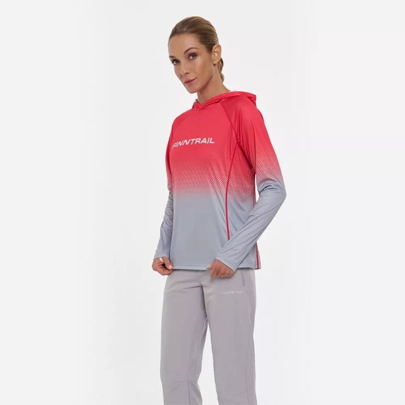 Лонгслив с капюшоном женский Finntrail Venus Hood W 6621 Rosy, полиэстер, красный, размер 48-50 (L), 170-180 см