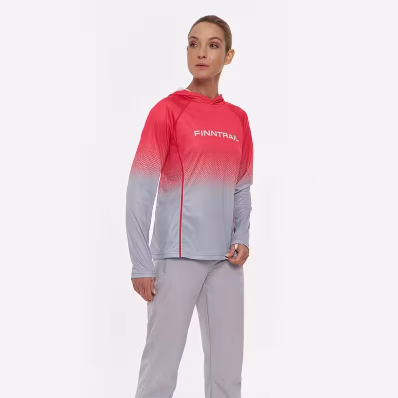 Лонгслив с капюшоном женский Finntrail Venus Hood W 6621 Rosy, полиэстер, красный, размер 48-50 (L), 170-180 см