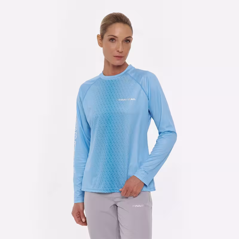 Лонгслив женский Finntrail Venus W 6620 LightBlue, полиэстер, голубой, размер 46-48 (M), 165-175 см