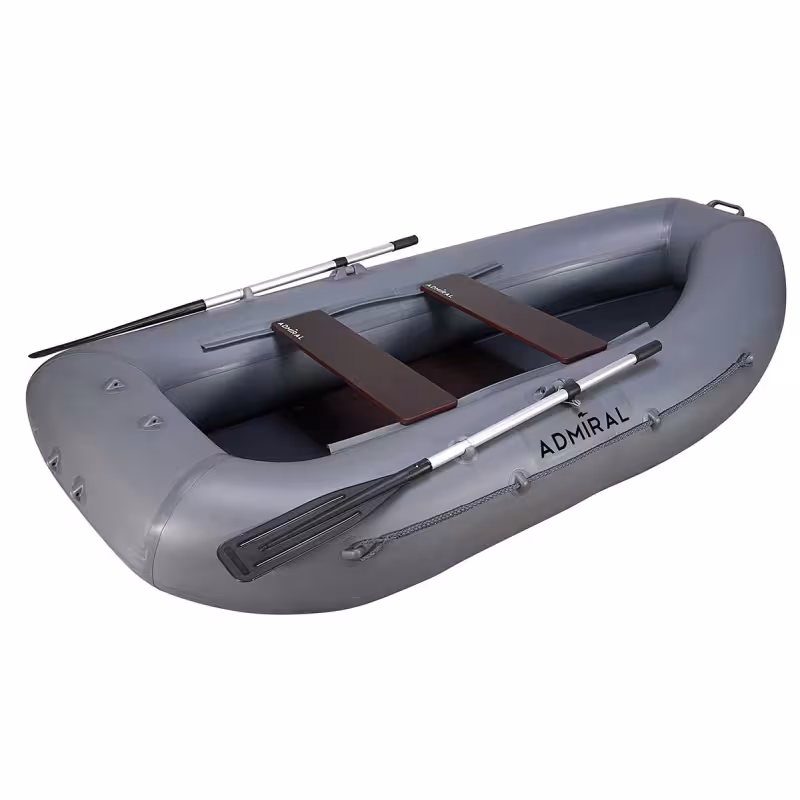 Надувная лодка ПВХ Адмирал 280, пайол фанерный, серый