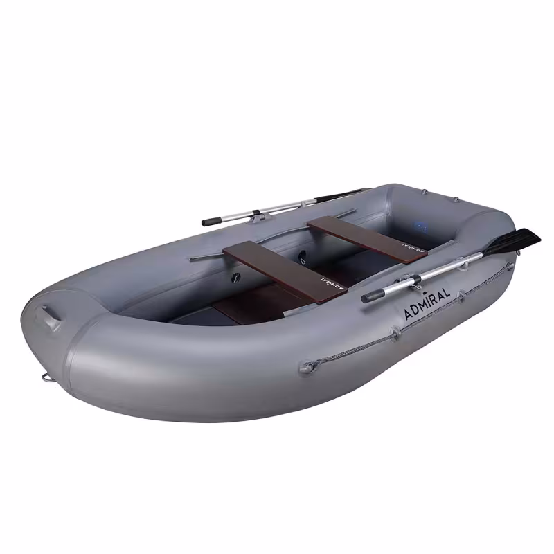Надувная лодка ПВХ Адмирал 280, пайол фанерный, серый