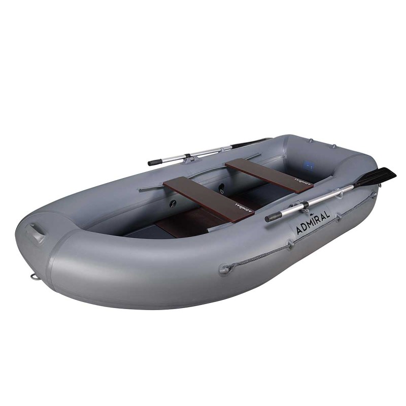 Надувная лодка ПВХ Адмирал 280, пайол фанерный, серый