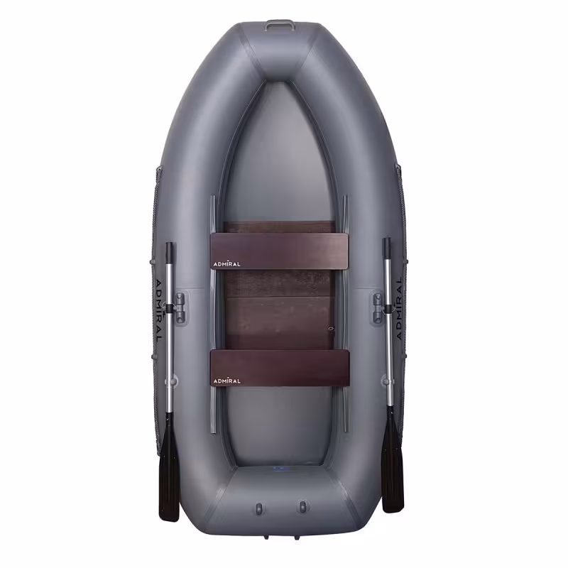 Надувная лодка ПВХ Адмирал 280, пайол фанерный, серый