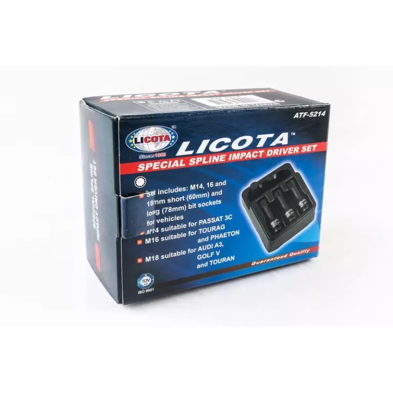 Набор головок Spline ударных для болта задней ступицы VAG Licota ATF-5214