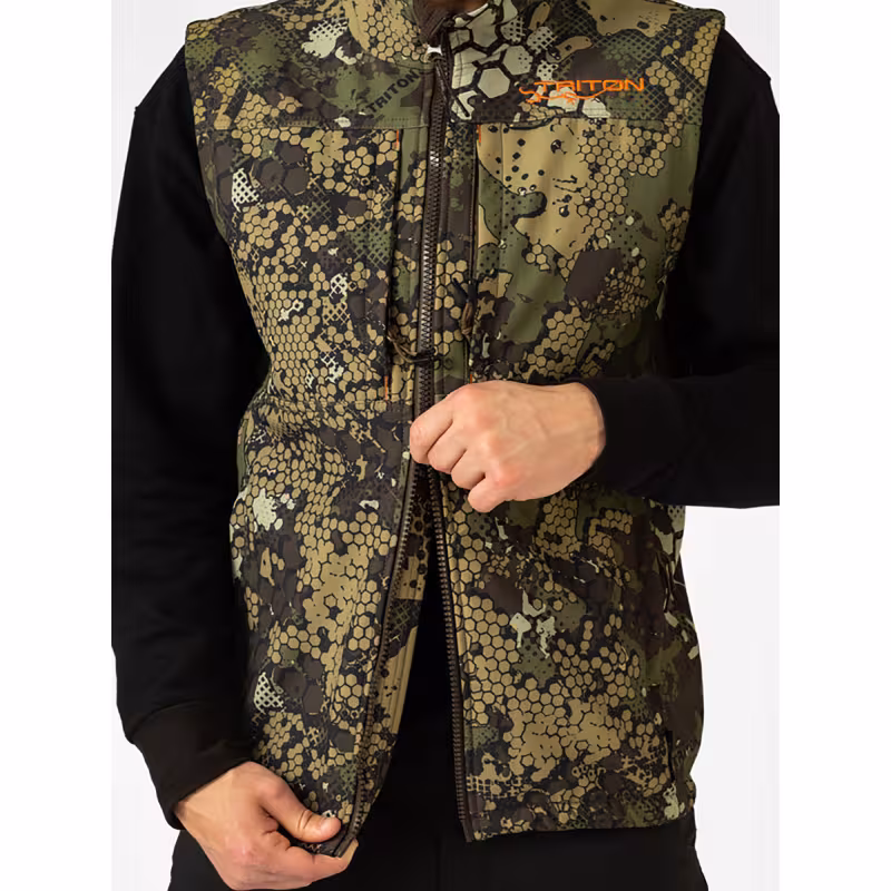 Жилет мужской Triton Gear Ridge, ткань Софтшелл, бежевый/зеленый, размер XL