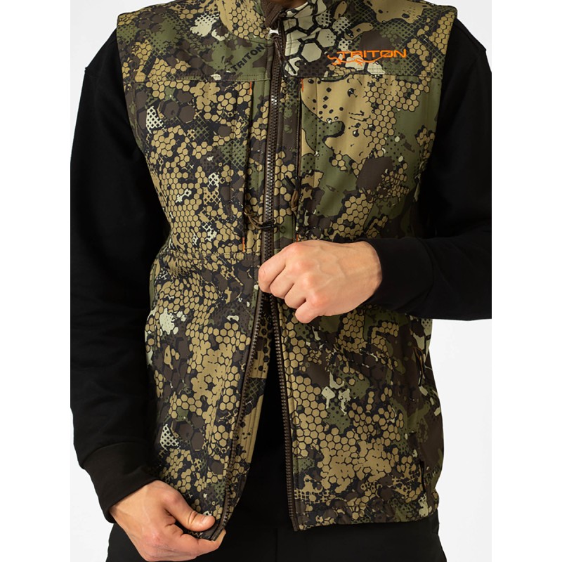 Жилет мужской Triton Gear Ridge, ткань Софтшелл, бежевый/зеленый, размер XXL