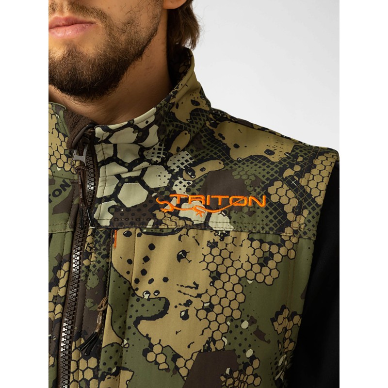 Жилет мужской Triton Gear Ridge, ткань Софтшелл, бежевый/зеленый, размер XXXL