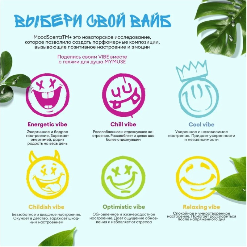 Гель для душа беззаботный и шкодный Grass My Muse, 250 мл