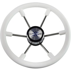 Колесо рулевое Volanti Luisi Leader Plast, белый, спицы серебряные, 360 мм