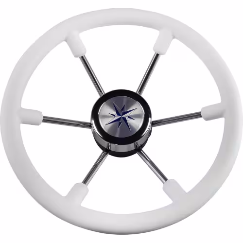 Колесо рулевое Volanti Luisi Leader Plast, белый, спицы серебряные, 360 мм