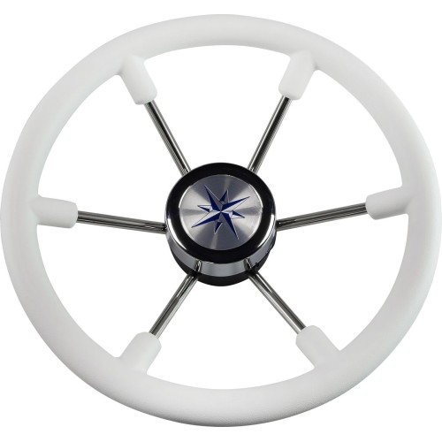 Колесо рулевое Volanti Luisi Leader Plast, белый, спицы серебряные, 360 мм