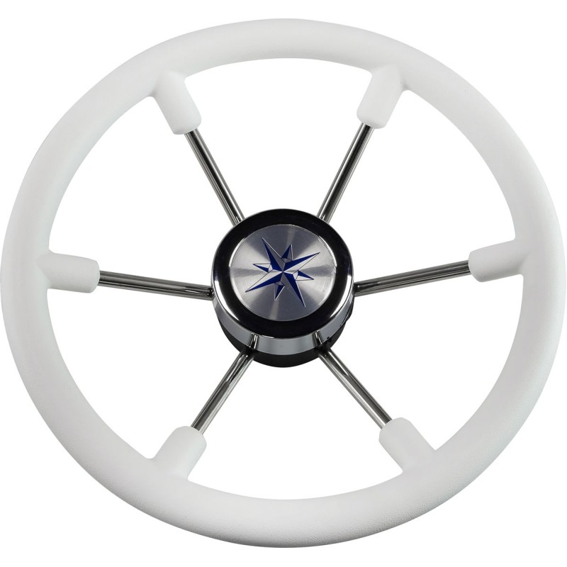 Колесо рулевое Volanti Luisi Leader Plast, белый, спицы серебряные, 360 мм