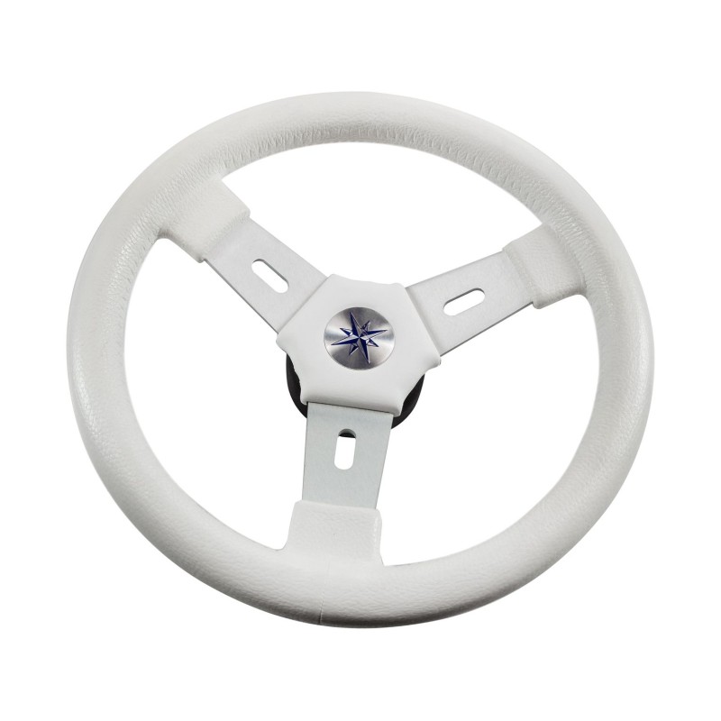 Колесо рулевое Volanti Luisi Elba, белый, спицы серебряные, 320 мм