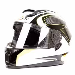 Мотошлем Hizer B566, черный/белый/желтый, размер L
