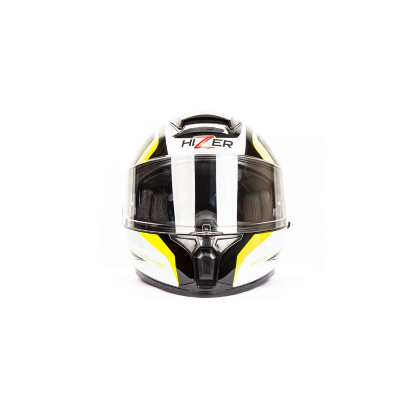 Мотошлем Hizer B566, черный/белый/желтый, размер L