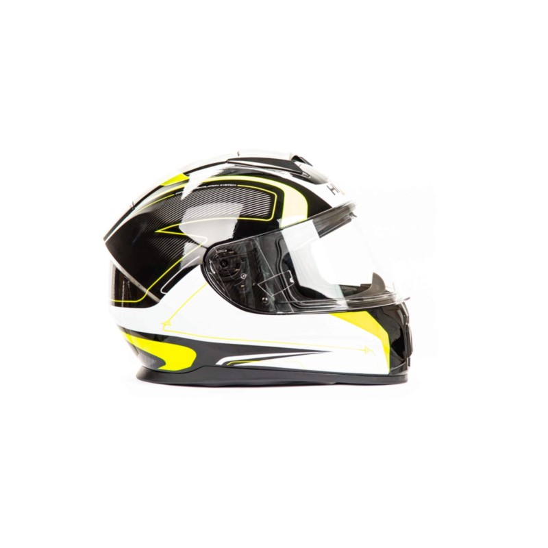 Мотошлем Hizer B566, черный/белый/желтый, размер L