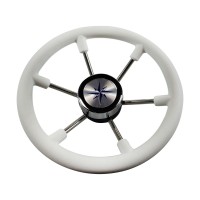 Колесо рулевое Volanti Luisi Leader Plast, белый, спицы серебряные, 330 мм