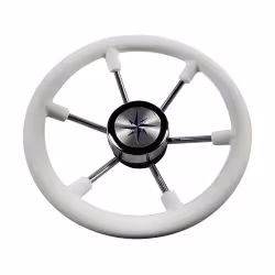Колесо рулевое Volanti Luisi Leader Plast, белый, спицы серебряные, 330 мм