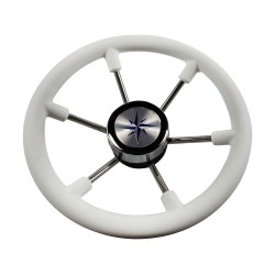 Колесо рулевое Volanti Luisi Leader Plast, белый, спицы серебряные, 330 мм