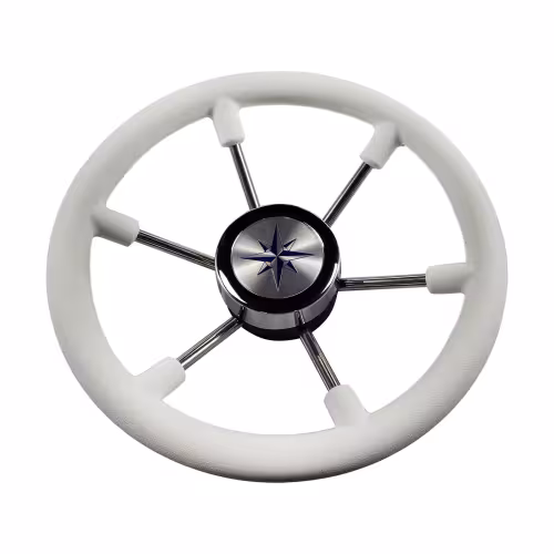 Колесо рулевое Volanti Luisi Leader Plast, белый, спицы серебряные, 330 мм